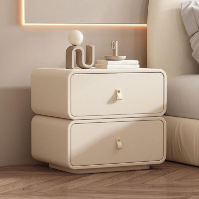 TBQATNTS Modern Nightstand with 2 Drawers, Simple and Practical Coffee Table, Wooden Side Table for Bedroom, Suitable for Bedroom, Dormitory, Office.,White,L17.72in