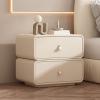 TBQATNTS Modern Nightstand with 2 Drawers, Simple and Practical Coffee Table, Wooden Side Table for Bedroom, Suitable for Bedroom, Dormitory, Office.,White,L17.72in view 1