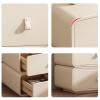 TBQATNTS Modern Nightstand with 2 Drawers, Simple and Practical Coffee Table, Wooden Side Table for Bedroom, Suitable for Bedroom, Dormitory, Office.,White,L17.72in view 3