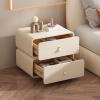TBQATNTS Modern Nightstand with 2 Drawers, Simple and Practical Coffee Table, Wooden Side Table for Bedroom, Suitable for Bedroom, Dormitory, Office.,White,L17.72in view 4