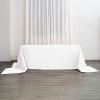 Balsa Circle 10 pcs 90x156-Inch White Rectangle Polyester Tablecloths Table Cover Linens for Wedding Party Events Kitchen Dining view 2