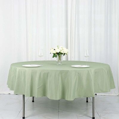 Balsa Circle 10 pcs 90 inch Sage Green Round Polyester Tablecloths Fabric Table Cover Linens for Wedding Party Banquet Reception Events Kitchen Dining