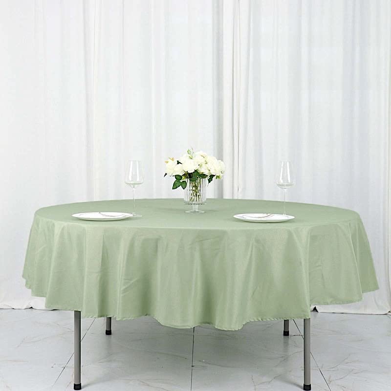 Balsa Circle 10 pcs 90 inch Sage Green Round Polyester Tablecloths Fabric Table Cover Linens for Wedding Party Banquet Reception Events Kitchen Dining