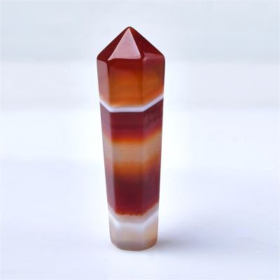 AtkitS Beautiful 1PC Natural Crystal Point Sardonyx Stone Tower Mineral Crystal Home Decor Carnelian Hexagonal Column Red Agate DIY Gifts