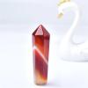 AtkitS Beautiful 1PC Natural Crystal Point Sardonyx Stone Tower Mineral Crystal Home Decor Carnelian Hexagonal Column Red Agate DIY Gifts view 3
