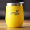 Bevvee Loon - Wine Tumbler Glass with Sliding Lid - Stainless Steel Insulated Mug - Loon Gifts for Women and Men - Yellow view 2