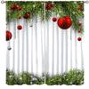 AuiMzoo Christmas Decorative Window Curtains, Classic Christmas Decorations Conifer Pine Tree Branches Gold Velvet Print Holiday Home Decor for Bedroom Living Room84X84 Inch view 1