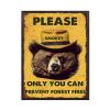 Aluminum Tin Signs Bear Please Smokey Only You Can Prevent Forest Fires For Home Room Garage Wall Decoration 12.00"x16.00"Metal Frame view 1