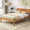 Aiuyesuo Modern Full Size Platform Bed with Headboard, Wooded Platform Bed Frame with Strong Wood Slat Support, No Box Spring Needed, Easy Assembly (Oak-SJG3) view 3