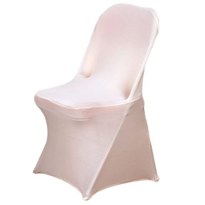 Balsa Circle 6 pcs Blush Spandex Stretchable Folding Chair Slipcovers Removable Seat Protector Washable Party Wedding Supplies Reception Supplies