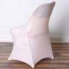 Balsa Circle 6 pcs Blush Spandex Stretchable Folding Chair Slipcovers Removable Seat Protector Washable Party Wedding Supplies Reception Supplies view 2