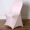 Balsa Circle 6 pcs Blush Spandex Stretchable Folding Chair Slipcovers Removable Seat Protector Washable Party Wedding Supplies Reception Supplies view 3