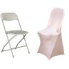 Balsa Circle 6 pcs Blush Spandex Stretchable Folding Chair Slipcovers Removable Seat Protector Washable Party Wedding Supplies Reception Supplies view 4