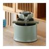 Desktop Waterfalls Ceramic Indoor Tabletop Fountain Inside Mini Desk Water Feature for Office, Bedroom, Dining Room, Bathroom and Kitchen with Electric Submersible Pump, 6.4Inch Desktop Fountain Water view 1