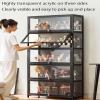 JSLXNDM Multi-Tier Curio Display Cabinet with Acrylic Glass Doors, Storage Shelves, Collectible Toy Organisers and Displays, Children's Bookcases for Bedrooms, Reading Corners and Toddler Rooms 70 5 view 4