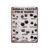 Aluminum Funky Tin Sign Animal Tracks Field Guide For Garage Man Cave Bar Home Sign Wall Decor 12.00"x16.00" view 1