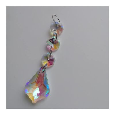 Chandelier Crystal Prisms Pendants 6PCS 38mm Maple Leaf K9 Crystal Prisms Pendant Octagonal Bead Garland Chandelier Crystal Prisms Pendants (Color : AB Color)