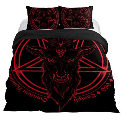 Anna Cowper Baphomet Goat Head Kids Duvet Cover Set Full Bedding Cover Set Boys Girls Duvet Comforter Cover Set Luxury Full Soft Duvet Cover Set for Children Teens