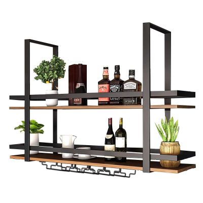 Drsyffsup Creative Bar Wine Rack,Wine Glass Racks Hanging from The Ceiling, Metal Iron Ceiling-Mounted Wine Bottle Holder | with Goblet Stemware Storage Shelf, Black (Size : 100x30x80cm)
