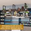 Drsyffsup Creative Bar Wine Rack,Wine Glass Racks Hanging from The Ceiling, Metal Iron Ceiling-Mounted Wine Bottle Holder | with Goblet Stemware Storage Shelf, Black (Size : 100x30x80cm) view 4