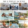 Giant Huge Thin Boho Throw Blanket Turkish Beach Blanket Towel Jumbo Extra Large Xl XXl Big Oversized Outdoor Picnic Accessories Airplane Travel Essentials Camping Gears Must Haves Yard Yoga Mat Beige view 2