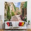Loccor 92''x70'' Italy Alley Tapestry Tuscany Old Town Narrow Street Background European Building Scene Blooming Flowers Wall Hanging for Holiday Party Decor Kids Adult Theme Living Room Dorm Decor view 4