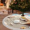 36" Christmas Tree Skirt with Tassel Beach Seashells Starfish Christmas Tree Mat Tree Skirt Ornaments for Holiday Tassel Tree Skirt Xmas Tree Skirt Base Cover for Christmas New Year Decorations view 1