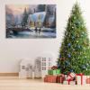Dimpoli Christmas Town and Snowman Artwork Print on Canvas, Christmas Theme Wall Art Decorations for Home Living Room Decor 30x20 Inches view 2