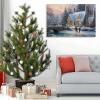 Dimpoli Christmas Town and Snowman Artwork Print on Canvas, Christmas Theme Wall Art Decorations for Home Living Room Decor 30x20 Inches view 3
