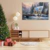 Dimpoli Christmas Town and Snowman Artwork Print on Canvas, Christmas Theme Wall Art Decorations for Home Living Room Decor 30x20 Inches view 4