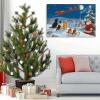 Dimpoli Christmas Canvas Wall Art, Santa Claus Reindeer with Sleigh and Snowman Decorations Artwork Print on Canvas, Country Christmas Wall Art Decorations for Home Living Room Decor 32x24 Inches view 3