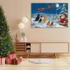 Dimpoli Christmas Canvas Wall Art, Santa Claus Reindeer with Sleigh and Snowman Decorations Artwork Print on Canvas, Country Christmas Wall Art Decorations for Home Living Room Decor 32x24 Inches view 4