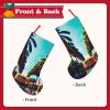 KoNsev 18" Christmas Stocking for Boys Girls Large Xmas Stockings for Family Holiday Christmas Party,Colorful Bus Palm Tree Print view 2