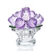 H&D HYALINE & DORA Handcraft Crystal Purple Rose Flower Figurine with Crystal Base, Glass Rose Flower Gift for Women on Christmas Day Mother's Day Wedding Party Valentine's Day view 1