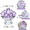 H&D HYALINE & DORA Handcraft Crystal Purple Rose Flower Figurine with Crystal Base, Glass Rose Flower Gift for Women on Christmas Day Mother's Day Wedding Party Valentine's Day view 4