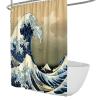 Wewoo Home Japanese Anime Shower Curtains Waves Landscape Shower Curtain for Boys Bathroom Decor Waterproof Polyester Fabric Bathtub Curtains W96xL72in view 1