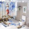 Dunmat Watercolor Lighthouse Shower Curtain Set for Bathroom view 1
