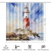 Dunmat Watercolor Lighthouse Shower Curtain Set for Bathroom view 2