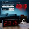 OnLyee Projection Alarm Clock for Bedroom,LED Digital Clock on Ceiling Wall with USB Phone Charging,Battery Backup,180 Rotatable Projector& Dimmer,12/24H,DST,Snooze,Dual Loud Bedside Heavy Sleeper view 2
