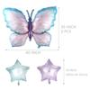 40 Inch Butterfly Foil Balloons, 2PCS Giant Pink Butterfly Balloons 10Pcs 18 Inch Crystal Star Bubble Balloons for Butterfly Theme Birthday Party Decorations Fairy Pink Party view 2