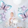 40 Inch Butterfly Foil Balloons, 2PCS Giant Pink Butterfly Balloons 10Pcs 18 Inch Crystal Star Bubble Balloons for Butterfly Theme Birthday Party Decorations Fairy Pink Party view 3