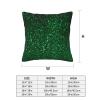 AdaNti Green Sequin Sparkle Print Throw Pillow Cover Square Soft Cushion Cover Throw Pillow Case for Home Decor Living Room Bed Couch Car 16"x16" view 4