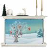 Christmas Winter Magnetic Fireplace Cover 51"x39",Decorative Fireplace Blanket Insulation Cover for Heat Loss,Indoor Outdoor Fireplace Draft Stopper Covers Protectors,Foresr Snowy Tree Animal Red Bird view 1