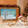 Christmas Winter Magnetic Fireplace Cover 51"x39",Decorative Fireplace Blanket Insulation Cover for Heat Loss,Indoor Outdoor Fireplace Draft Stopper Covers Protectors,Foresr Snowy Tree Animal Red Bird view 2