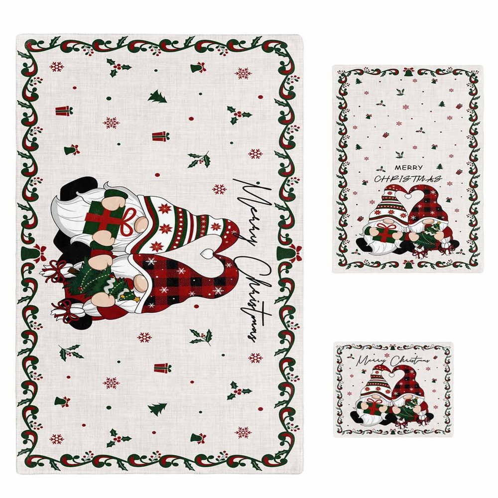 Christmas Gnomes Bathroom Towel Set,Microfiber Bath Kitchen Beach Hand Dish Towels Set,Quick Dry Luxury Soft Decorative Towels+Set Clearance Bulk Accessories Decor Farmhouse Winter Berrry Snowflake