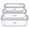 EcoEvo Glass Food Containers with Glass Lid, Microwave Safe Food Storage Container Set, 3 Pack of Large Size, Food Storage Containers with Lids, Meal Prep containers with Leak Proof Lid. view 1