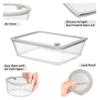 EcoEvo Glass Food Containers with Glass Lid, Microwave Safe Food Storage Container Set, 3 Pack of Large Size, Food Storage Containers with Lids, Meal Prep containers with Leak Proof Lid. view 2