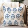 WoGuangis Blue Flower in Monsoon Throw Pillow Cushion Watercolor Chinoiserie Floral Pillow Cover Chinoiserie Chic White Linen Pillow Cover Case for Sofa Couch Car Chair 24x24in view 2
