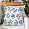 WoGuangis Blue Flower in Monsoon Throw Pillow Cushion Watercolor Chinoiserie Floral Pillow Cover Chinoiserie Chic White Linen Pillow Cover Case for Sofa Couch Car Chair 24x24in view 3