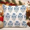 WoGuangis Blue Flower in Monsoon Throw Pillow Cushion Watercolor Chinoiserie Floral Pillow Cover Chinoiserie Chic White Linen Pillow Cover Case for Sofa Couch Car Chair 24x24in view 4